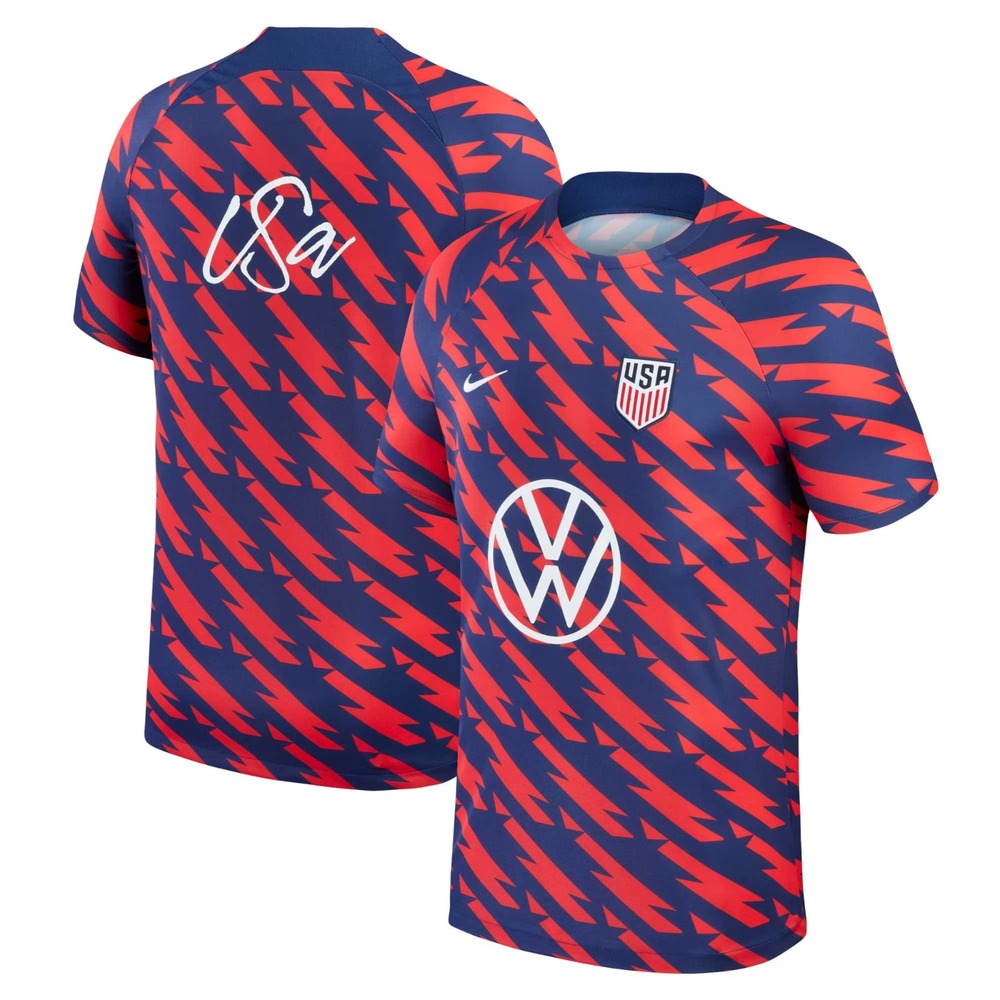 New Nike Mens Team USA Soccer Academy Pro Pre-match Jersey Sz Small Red Blue